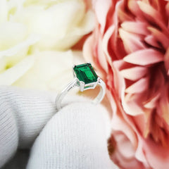 1.75ct Emerald Cut Emerald Green CZ Ring Seasah
