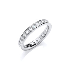 2mm, 3mm and 4mm Channel Set Full Eternity Wedding Band Ring Seasah
