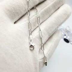 3mm Paper Clip Link Chain Bracelet Seasah