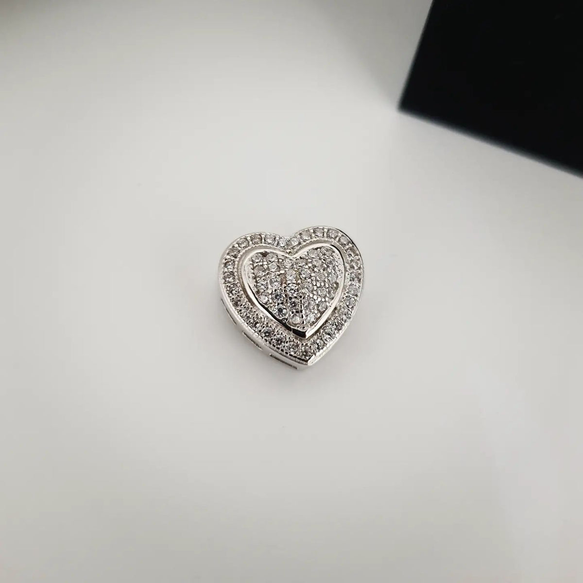 925 Sterling Pave Set Cz Heart Pendant with Chain Seasah
