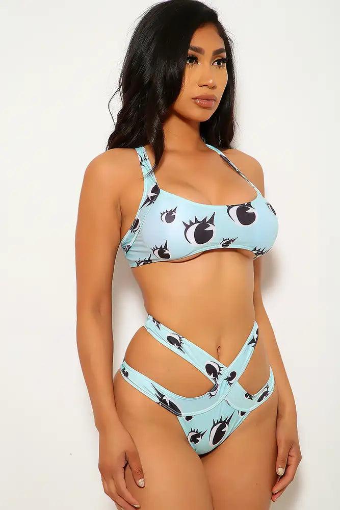 Mint Black Strappy Two Piece Swimsuit Seasah
